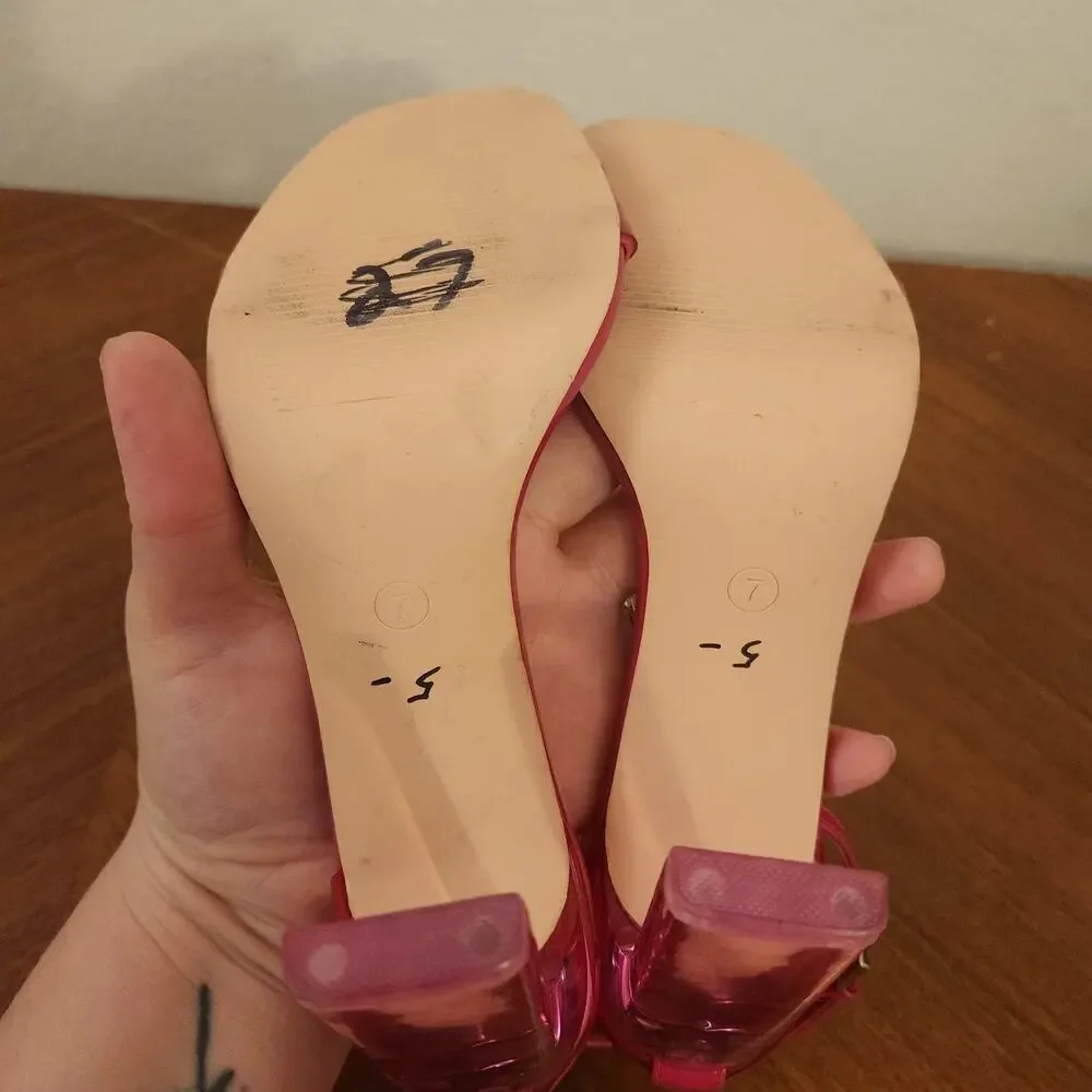 Nanette Lepore Y2k Barbiecore Jelly Heels Size 7